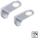 Paul Neuhaus LED Unterbauleuchten, 2er Set, silber, modernes Design, inkl. Dimmfunktion