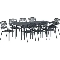 VidaXL 9-teiliges Gartenmöbel Set Anthrazit Stahl