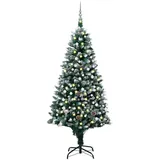 vidaXL Künstlicher Weihnachtsbaum mit LEDs & Kugeln Zapfen 210 cm