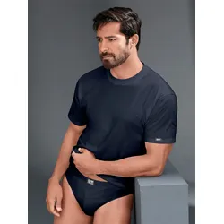Unterhemd KUMPF, Herren, Gr. 6, Normalgrößen, blau (marine, stahlblau), 100% Baumwolle, Kurzarm, Unterhemden