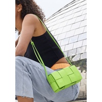 VIVANCE Umhängetasche, modischer Flecht Optik, Minibag, Handtasche VEGAN, grün