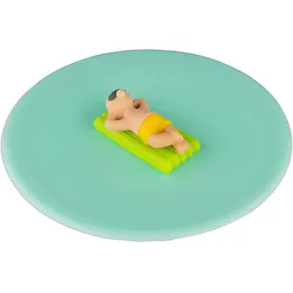 LURCH 210845 Mein Deckel Beach Boys Matze Matratze, Glasabdeckung aus BPA-freiem Premium-Platin-Silikon, Ø 10,5cm,