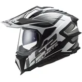 LS2 MX701 Explorer Alter Schwarz/Weiß XXL