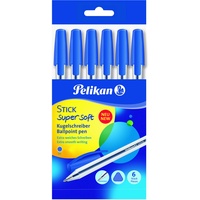 Pelikan Kugelschreiber Super Soft 6 Penne blau
