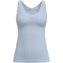 CALIDA Etude Toujours Tank Top Damen, mit Swiss+Cotton-Gütesiegel, edle Nadelstreifen-Optik, mit Spitze, Nadelstreifen-Design, Cotton-Mix, elastisch