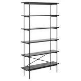 VCM Regal Schwarz, Metall, 94x172x27 cm, Reach, Wohnzimmer, Regale, Bücherregale