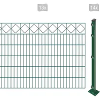 Arvotec Doppelstabmattenzaun EASY 120 zum Aufschrauben "Karo" mit Zierleiste, (Set, 27-St), Zaunhöhe 120 cm, Zaunlänge 2 - 60 m grün 26 m x 120 cm