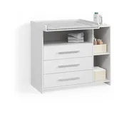 livinity® Wickelkommode Torino, Weiß, mit Schubladen