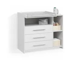 livinity® Wickelkommode Torino, Weiß, mit Schubladen
