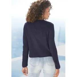 VIVANCE Strickjacke mit Haken-Verschluss Blau 40/42
