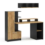 Vicco Schreibtisch Tomy, Anthrazit/Goldkraft Eiche, 150 x 59 cm 4er Set, Vicco