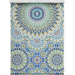 Lichtblick Rollo Klemmfix, ohne Bohren, Verdunkelung, Orientalische Muster - Blau Grün