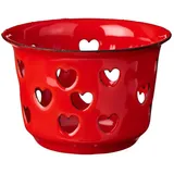 ib laursen Kerzenhalter f/Teelicht m/Herzen Emaille, H: 5, Ø: 7.5