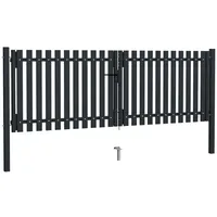 vidaXL Doppelflügel Zauntor Stahl 306x125 cm Anthrazit