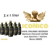 ICONICO INTENSIV 100% Italiano Natives Olivenöl EXTRA aus Apulien - 5x1 Liter
