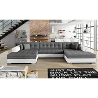 Krudox VEN Ecksofa U-Form 359x78x165 cm - Schlafsofa mit Bettkasten - Couch mit Stauraum - Sofa mit Schlaffunktion 300x129 cm - Stoff Sawana 05/Soft 17 (Kunstleder)