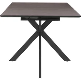 Hela Esstisch Fenja, - 5mm Glasplatte, Keramikoptik Schwarz, Spinnengestell Anthrazit,