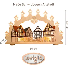Weigla LED Schwibbogen Altstadt Fachwerkhaus 66 x 41 x 6 cm