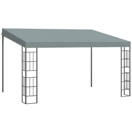 Outsunny Pergola 4 x 3 m Gartenpavillon Pavillon Überdachung Zelt Metall Polyester Grau - Outsunny