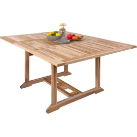 möbelliebling Teak Gartentisch 120-170 x 120 x 75 cm Beige