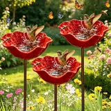 2026 Neu Bienentränke für den Garten, 65 cm Metall-Blumen-Gartenstecker Vogeltränke, Insektentränke Gartenfiguren & Gartenstatuen Gartendeko für Draußen (#A-3PCS)