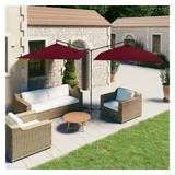 vidaXL Doppel-Sonnenschirm mit Stahlmast Bordeauxrot