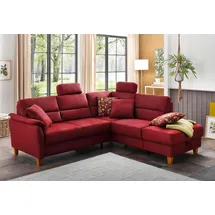 Home Affaire Ecksofa »Palmera L-Form«, Federkern, wahlweise mit Bettfunktion und mit/ohne Stauraum, rot