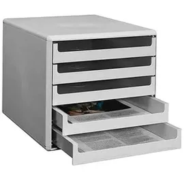 M&M M und M Schubladenbox 28,5 x 35,7 x 26 cm 5-tlg. lichtgrau