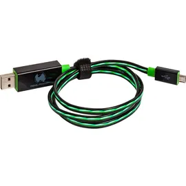 Realpower USB-A auf Micro-USB 0,75 m Grün