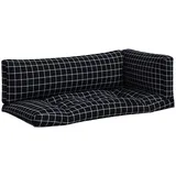vidaXL Palettenkissen 3 St. 60 x 40 x 20 cm Schwarz/Karomuster