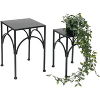 DanDiBo Ambiente DanDiBo Blumenhocker Metall Schwarz Eckig Blumenständer Beistelltisch