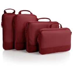 Kofferorganizer HEYS "Ecotex Compression Packing Cube", Gr. B/H/T: 35,6cm x 29,2cm x 12,7cm, rot maple, Nylon, unifarben, Taschen, komprimierbare Packwürfel, Packtaschen, Organizer für Koffer