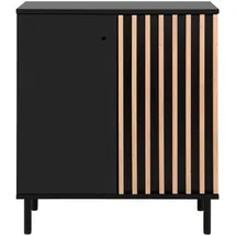 Livetastic Kommode Schwarz, Eiche Artisan, Metall, 2 Fächer, 80x90x40 cm Wohnzimmer, Kommoden - Sideboards, Kommoden