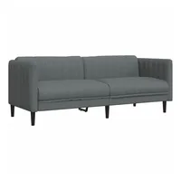 vidaXL Sofa 3-Sitzer Dunkelgrau Stoff