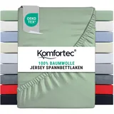 Komfortec Spannbettlaken Jersey 140 x 200 cm Grün