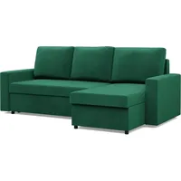 Ecksofa mit Schlaffunktion, Grün - Grün