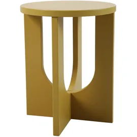[en.casa] Beistelltisch, Kysdajore rund 50 x Ø40 cm Senfgelb Kleiner Tisch für Wohnzimmer Schlafzimmer Indoor