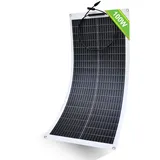 ECO-WORTHY 100W 12V Solarpanel Flexibel Monokristallines Solarpanel, Solarmodul mit Ladekabel für Wohnmobil Auto Boot 12V Batterien