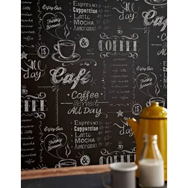 Superfresco Easy Vliestapete Coffee Shop 10,05 x 0,52 m 1000 g Braun/Schwarz
