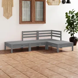 vidaXL Garten-Lounge-Set 4-tlg. grau Kiefer