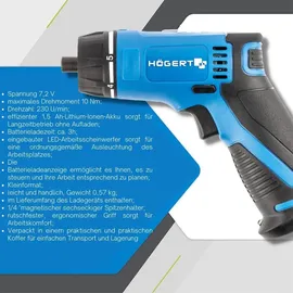 Högert Akkuschrauber 7,2V inkl. 1 x 1,5 Ah + Koffer