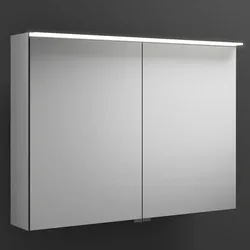 burgbad Junit Spiegelschrank mit LED-Aufsatzleuchte 90 cm SPIY090-F3148-PN380, Badmöbel, verspiegelt