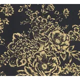 KUNSTLOFT A.S. Création Vliestapete Metallic Silk, 306577, Blumenoptik, 0.53 x 10.05 m, Schwarz