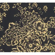 KUNSTLOFT A.S. Création Vliestapete Metallic Silk, 306577, Blumenoptik, 0.53 x 10.05 m, Schwarz