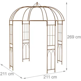 Relaxdays Rosenpavillon 2,69 x 2,11 x 2,11 m Braun