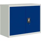 vidaXL Aktenschrank, Büroschrank mit Einlegeboden, Abschließbar Metallschrank Schrank mit Türen, Aufbewahrungsschrank Büromöbel, Hellgrau Blau Stahl