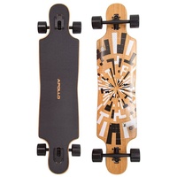 Apollo Longboard Twin Tip DT Longboard 40", aus Holz mehrlagig verleimt für Idealen Flex & Stabilität schwarz