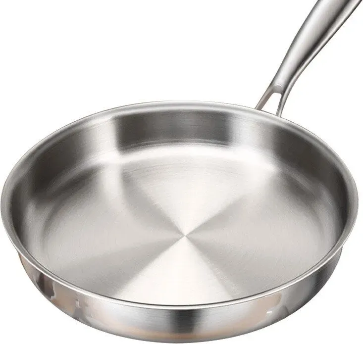 PURECOOK 304 Dreischicht Edelstahl Bratpfannen Serie – 1 Stück 28cm 304 Dreischicht Edelstahl Bratpfanne (ohne Deckel, gerollter Rand)
