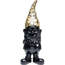 Kare DESIGN Deko Figur Zwerg Standing, Schwarz, gold (goldfarben), B:18cm H:61cm T:22cm, Polyresin, Dekofiguren,