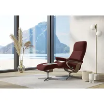 Stressless Relaxsessel STRESSLESS "View", rot (cherry paloma), B:78cm H:108cm T:78cm, Leder PALOMA: PALOMA ist ein durchgefärbtes Semianilin-Möbelleder mit natürlicher Narbung., Sessel, Relaxsessel, mit Cross Base, Größe S, M & L, Holzakzent Eiche